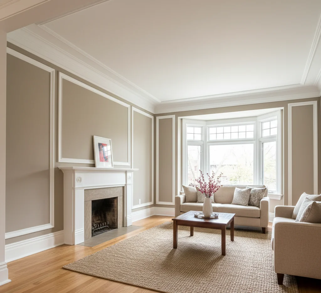 Freshly painted living room interior inside a Glebe home