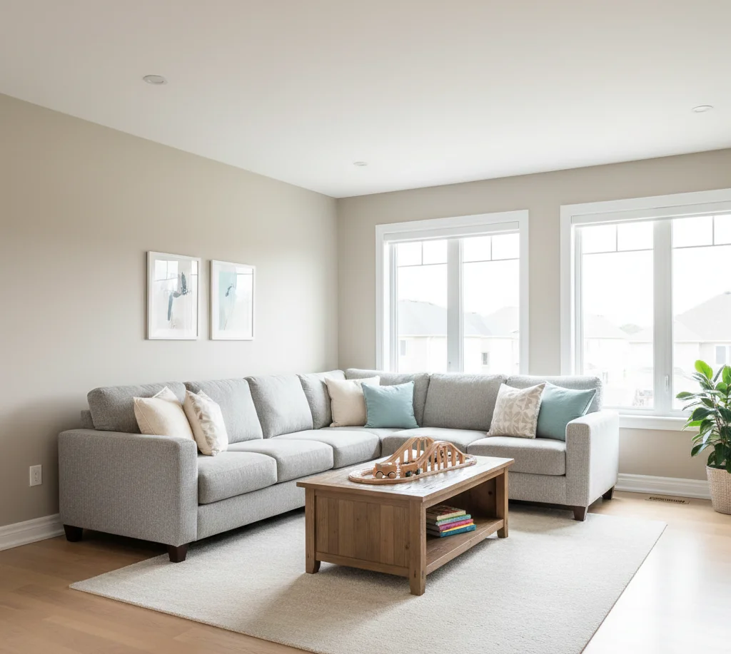 Freshly painted living room inside a Kanata home.