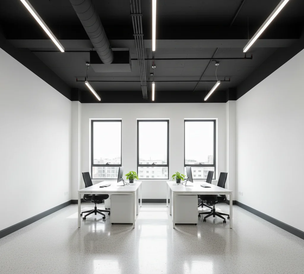Completed commercial interior painting project.