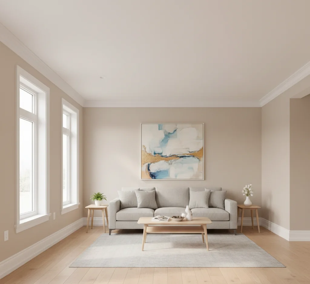 Completed wall painting project with clean, premium finish.
