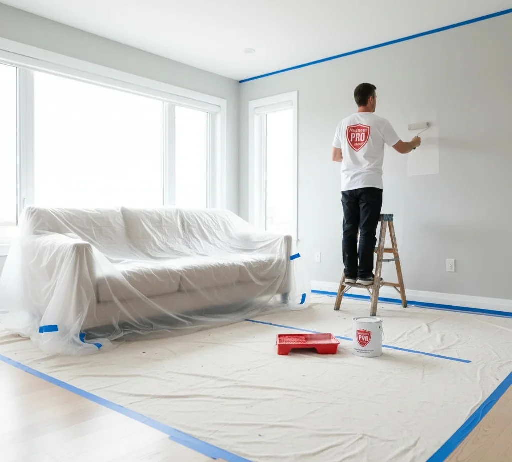 Beautifully finished interior room with flawless wall and trim painting.